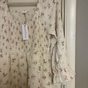 Neuflora Women's Floral Maxi Dress - Cream